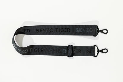 Branded 1.5" wide shoulder strap. It has Senzo Tiger heat stamped on the strap. 