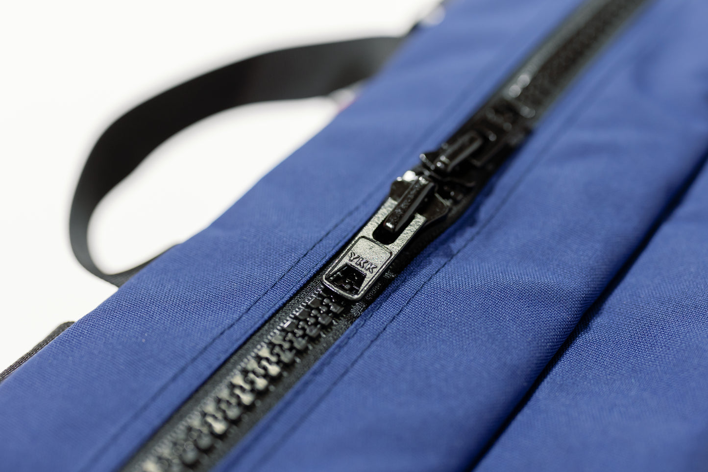 Close up of the YKK zipper. YKK is a very durable and trusted brand from Japan. 